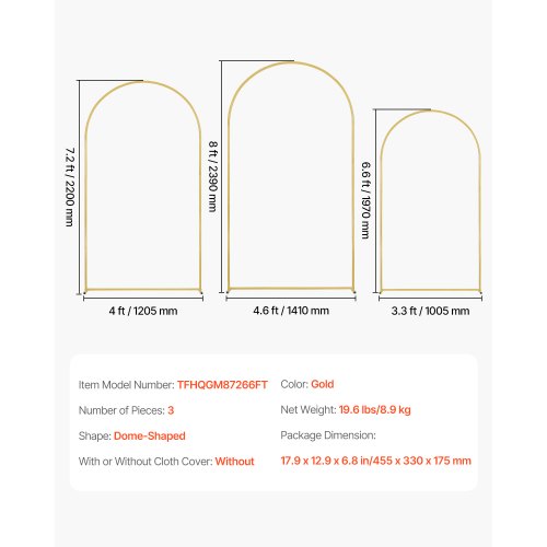 Wedding Arch Backdrop Stand Set of 3 Metal Stable Stand with Case