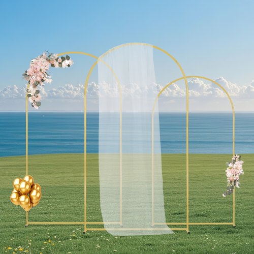 Wedding Arch Backdrop Stand Set of 3 Metal Stable Stand with Case