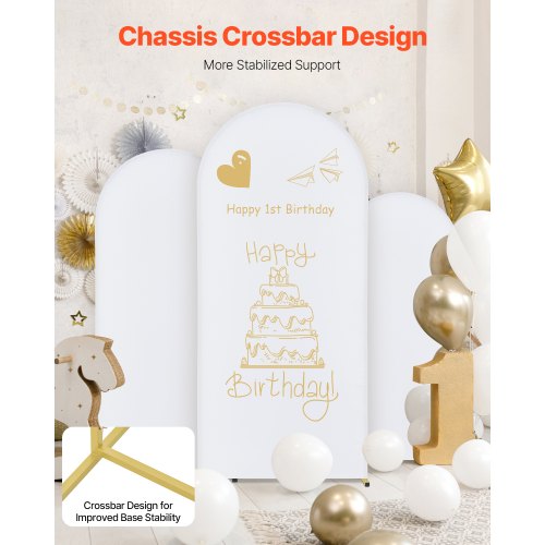Wedding Arch Backdrop Stand Set of 3 Metal Stable Stand with Case