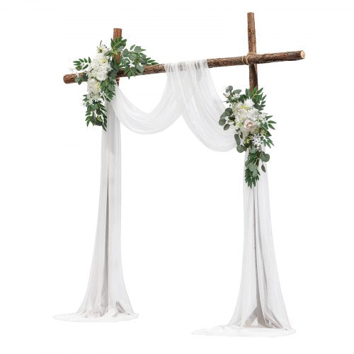 Artificial Wedding Arch Flowers Kit White Wedding Arch Flowers with Drapes