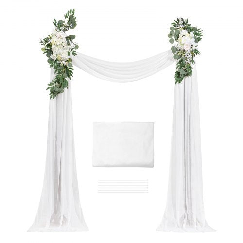 Artificial Wedding Arch Flowers Kit White Wedding Arch Flowers with Drapes