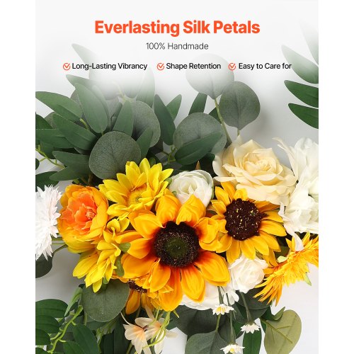 Artificial Wedding Arch Flowers Kit Yellow Wedding Arch Flowers with Drapes