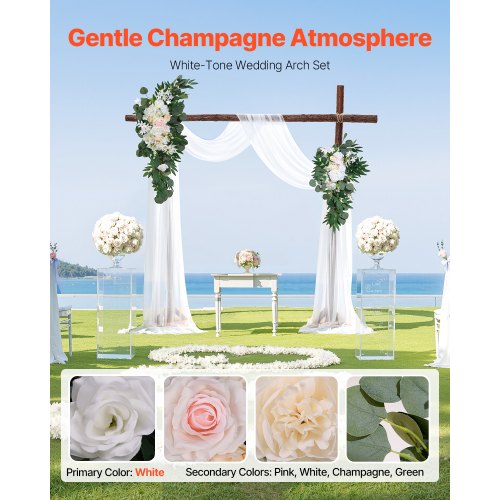Artificial Wedding Arch Flowers Kit White Wedding Arch Flowers with Drapes