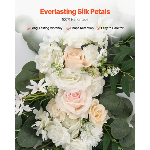 Artificial Wedding Arch Flowers Kit White Wedding Arch Flowers with Drapes