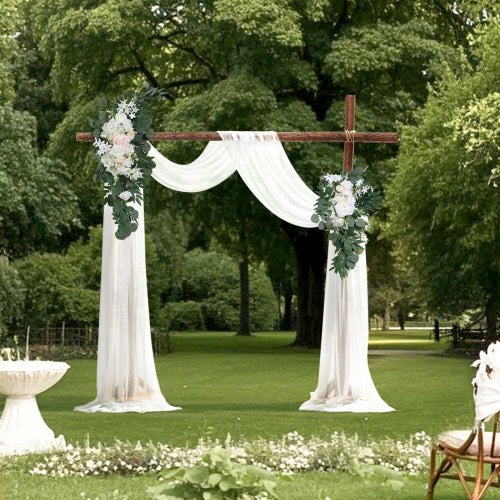 Artificial Wedding Arch Flowers Kit White Wedding Arch Flowers with Drapes