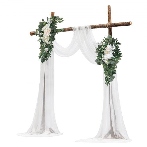 Artificial Wedding Arch Flowers Kit White Wedding Arch Flowers with Drapes