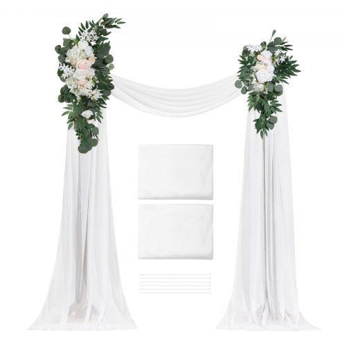 Artificial Wedding Arch Flowers Kit White Wedding Arch Flowers with Drapes