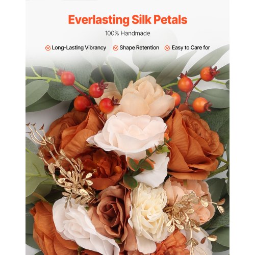 Artificial Wedding Arch Flowers Kit Orange Wedding Arch Flowers with Drapes