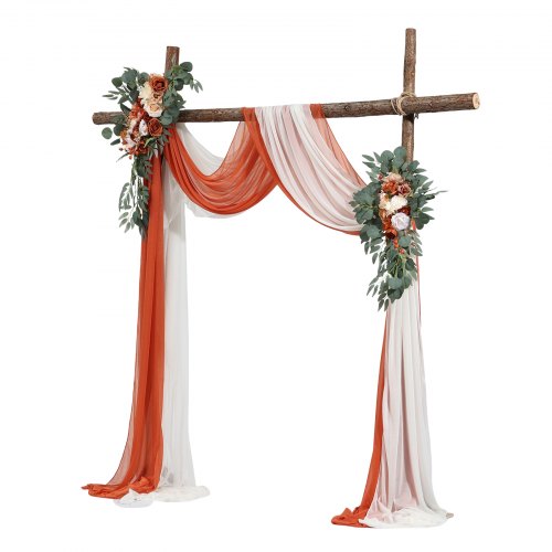 Artificial Wedding Arch Flowers Kit Orange Wedding Arch Flowers with Drapes