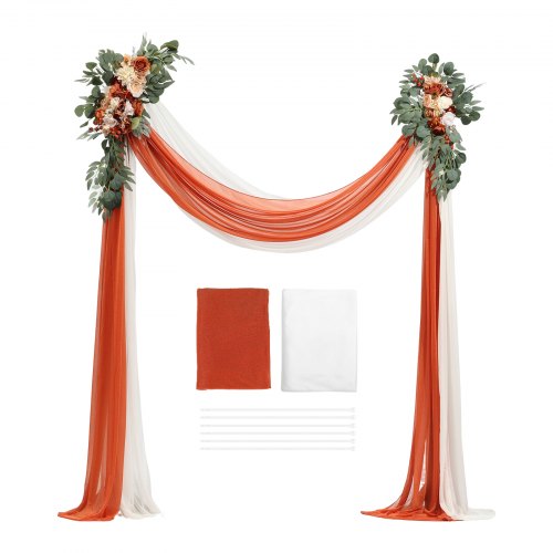 Artificial Wedding Arch Flowers Kit Orange Wedding Arch Flowers with Drapes