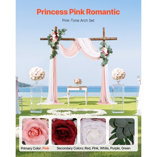 Artificial Wedding Arch Flowers Kit Pink Wedding Arch Flowers with Drapes