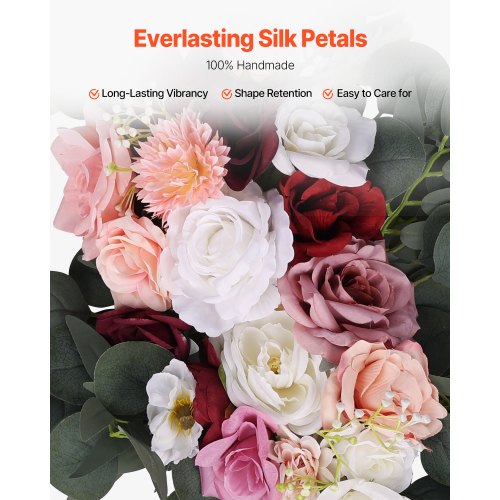Artificial Wedding Arch Flowers Kit Pink Wedding Arch Flowers with Drapes