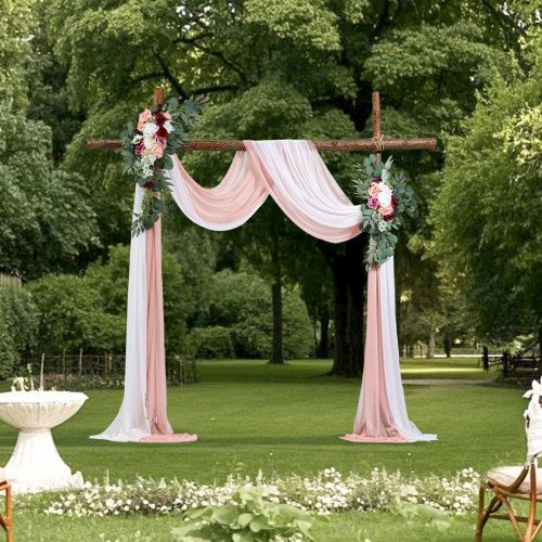 Artificial Wedding Arch Flowers Kit Pink Wedding Arch Flowers with Drapes