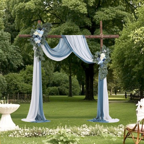 Artificial Wedding Arch Flowers Kit Blue Wedding Arch Flowers with Drapes