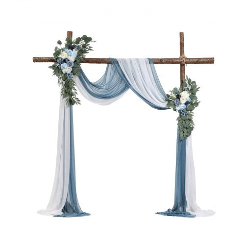 Artificial Wedding Arch Flowers Kit Blue Wedding Arch Flowers with Drapes