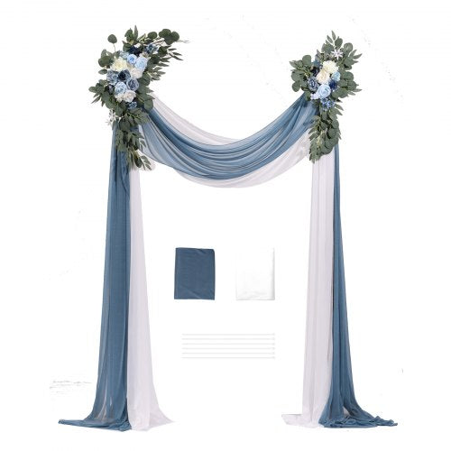 Artificial Wedding Arch Flowers Kit Blue Wedding Arch Flowers with Drapes