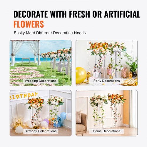 2PCS 315inch High Wedding Flower Stand With Acrylic LaminateAcrylic Vase
