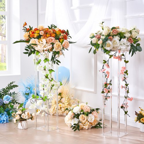 2PCS 315inch High Wedding Flower Stand With Acrylic LaminateAcrylic Vase