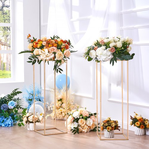 10Pcs 315Inch High Wedding Flower Stand With Acrylic Laminatemetal Vase Column