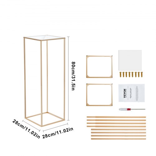 10Pcs 315Inch High Wedding Flower Stand With Acrylic Laminatemetal Vase Column