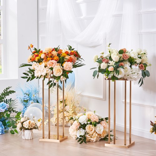 4PCS Gold Metal Column Wedding Flower Stand 315inch High With Metal