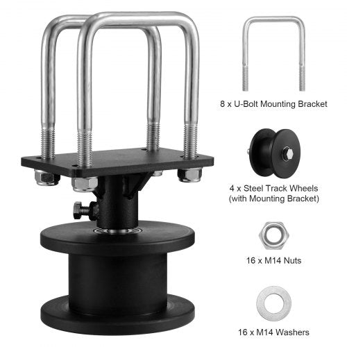 Sliding Gate Kit w HShaped Groove 4 Track Wheels for Cantilever – 102 MM
