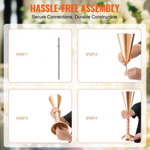 10PCS 43cm169” Tall Wedding Flower Vase Metal Wedding Trumpet
