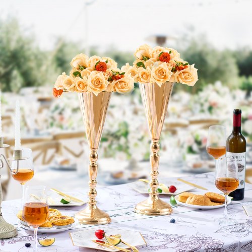 10PCS 43cm169” Tall Wedding Flower Vase Metal Wedding Trumpet