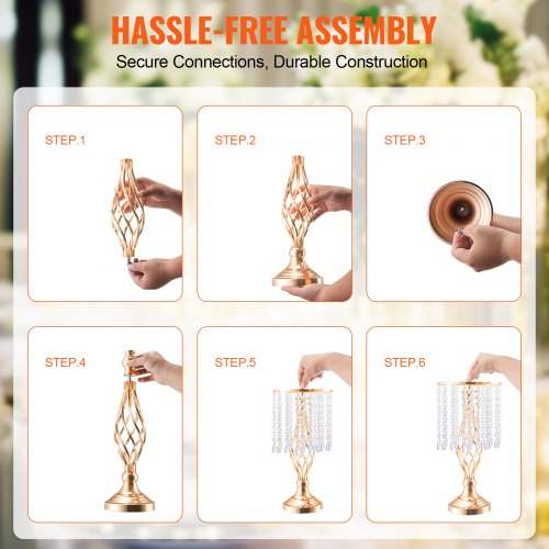 20PCS 43cm169” Tall Crystal Wedding Flower Stand Metal Wedding