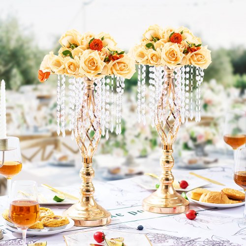 12PCS 49cm193” Tall Crystal Wedding Flower Stand Metal Wedding