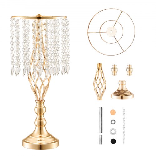 12PCS 49cm193” Tall Crystal Wedding Flower Stand Metal Wedding