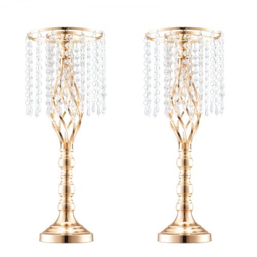 2PCS 55cm2165” Tall Crystal Wedding Flower Stand Metal Wedding
