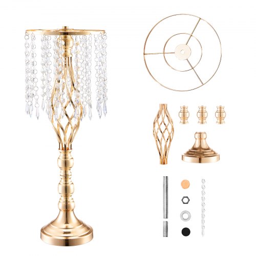 2PCS 55cm2165” Tall Crystal Wedding Flower Stand Metal Wedding