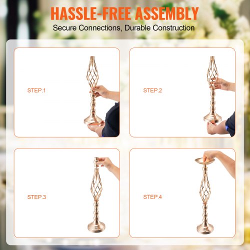 20PCS 58cm2283” Tall Wedding Flower Vase Metal Wedding Centerpiece Gold