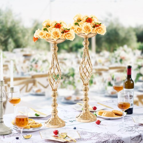 20PCS 58cm2283” Tall Wedding Flower Vase Metal Wedding Centerpiece Gold