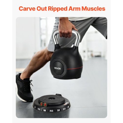 Kettlebell Adjustable With 7 Weight Levels 5 115 18 245 31 375 44 Lbs Diecast