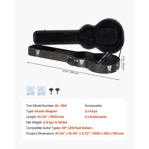Electric Guitar Hard Case 4134 in GourdShaped Guitar Hard Case With Lock