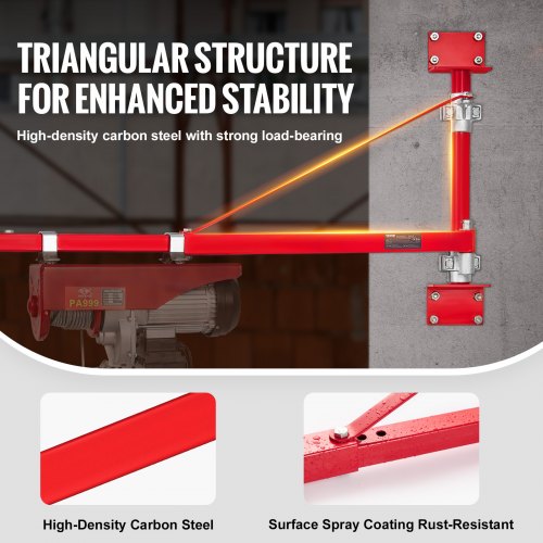 Electric Hoist Support Arm 660 lbs Max Load Capacity Electric Hoist Holder
