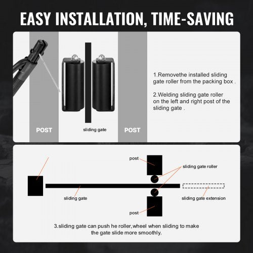 Sliding Gate Kit 6” Rolling Gate Hardware Kit Ctype Bracket Heavy Duty