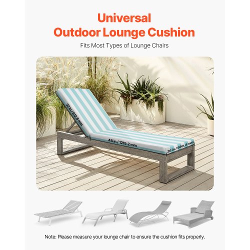 Chaise Lounge Cushion 80 X 26 4 In Set Of 2 Outdoor Chair Cushions Waterproof