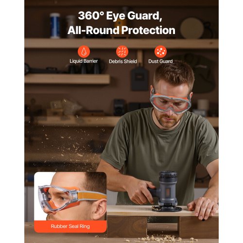Safety Glasses Antifog And Scratchresistant Clear Lens Over Eyeglasses Goggles