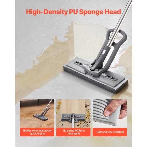 Sponge Mop HighDensity PU Sponge Mop with 1 Pcs Sponge Mop Replacement