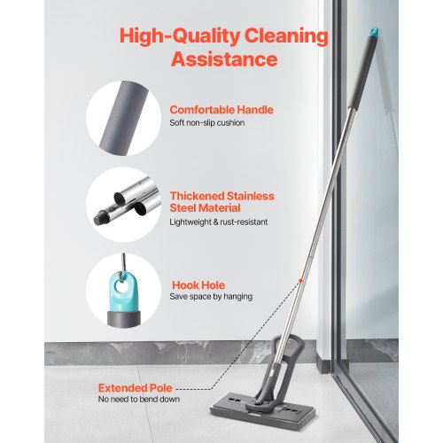 Sponge Mop HighDensity PU Sponge Mop with 1 Pcs Sponge Mop Replacement