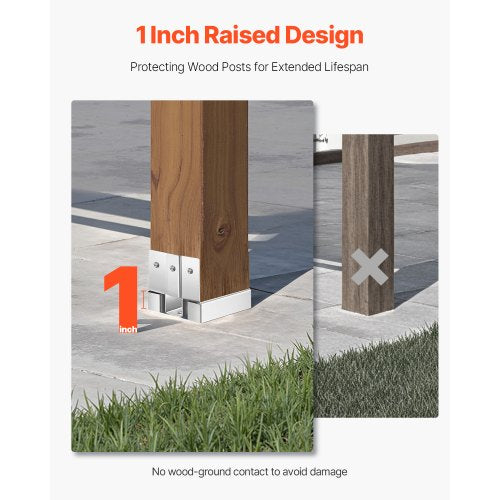 4x4 Post Base 10 Pcs Inner Size 353x356inch896x90.5mm Concrete Post