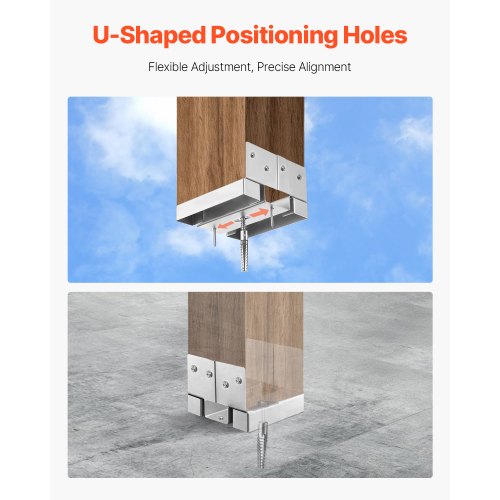 6x6 Post Base 10 Pcs Inner Size 549x557inch1395x141.5mm Concrete Post