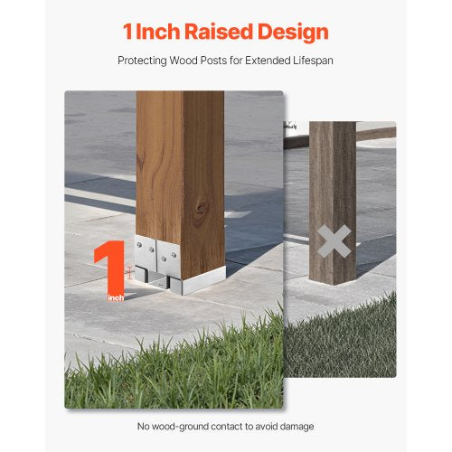 6x6 Post Base 10 Pcs Inner Size 549x557inch1395x141.5mm Concrete Post