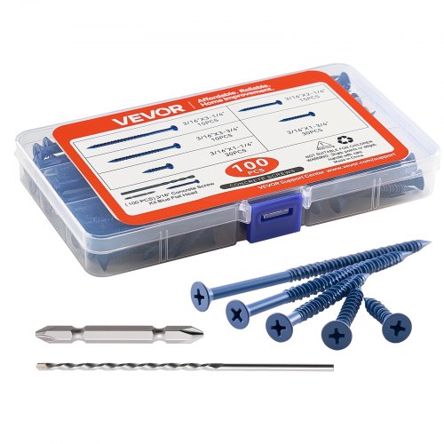 Concrete Screws 316 inch 100 PCS 5 Different Lengths Phillips Head