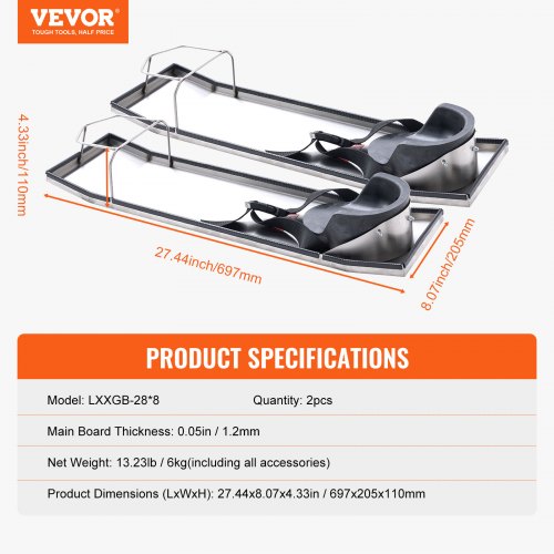 Concrete Knee Boards Stainless Steel 28 x 8 Concrete Sliders Knee