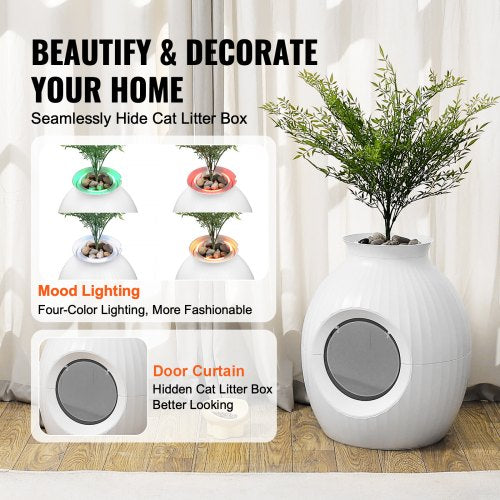Plant Cat Litter Box Smart Odor Control System Hidden Cat Litter Box with 948