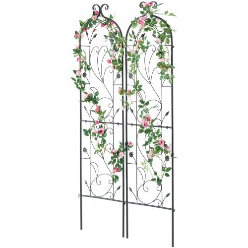 Garden Trellis for Climbing Plants 60 x 15 in 2 Packs Rustproof Metal